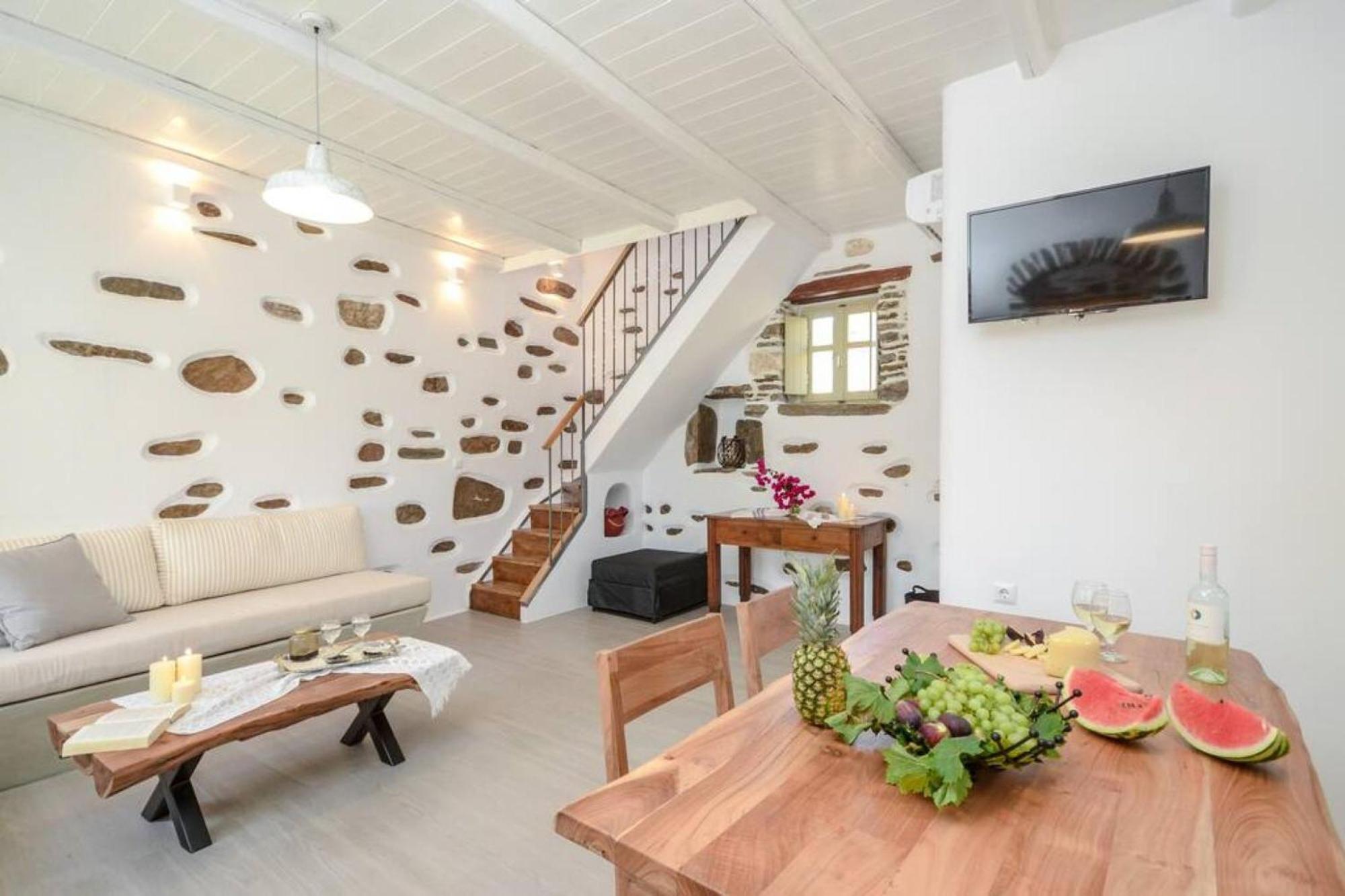 Villa Anthemion Naxos With Outdoor Jacuzzi Ano Sangrion Ngoại thất bức ảnh