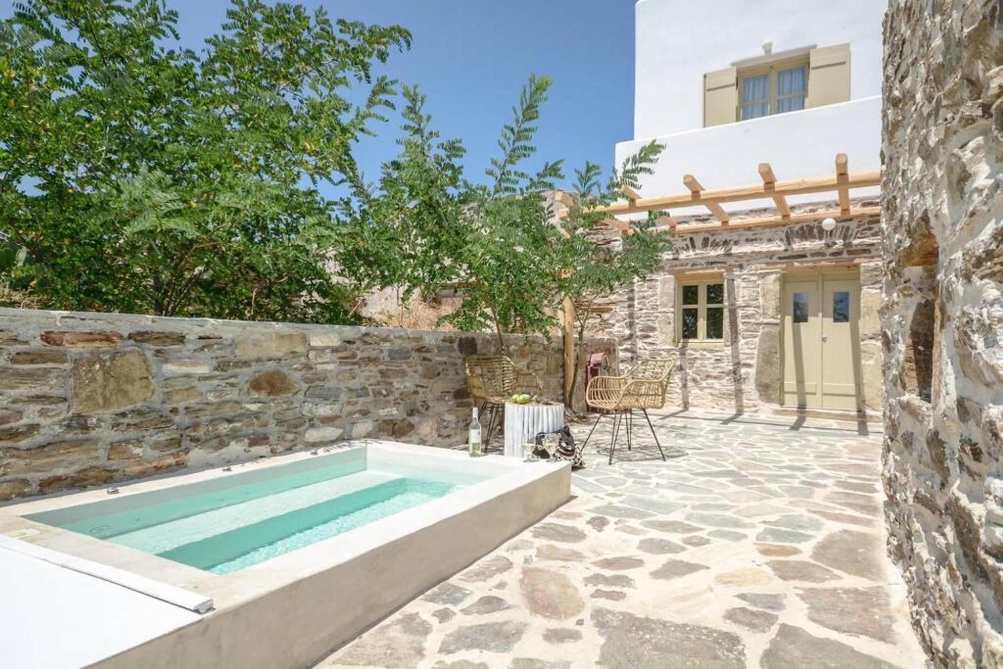 Villa Anthemion Naxos With Outdoor Jacuzzi Ano Sangrion Ngoại thất bức ảnh