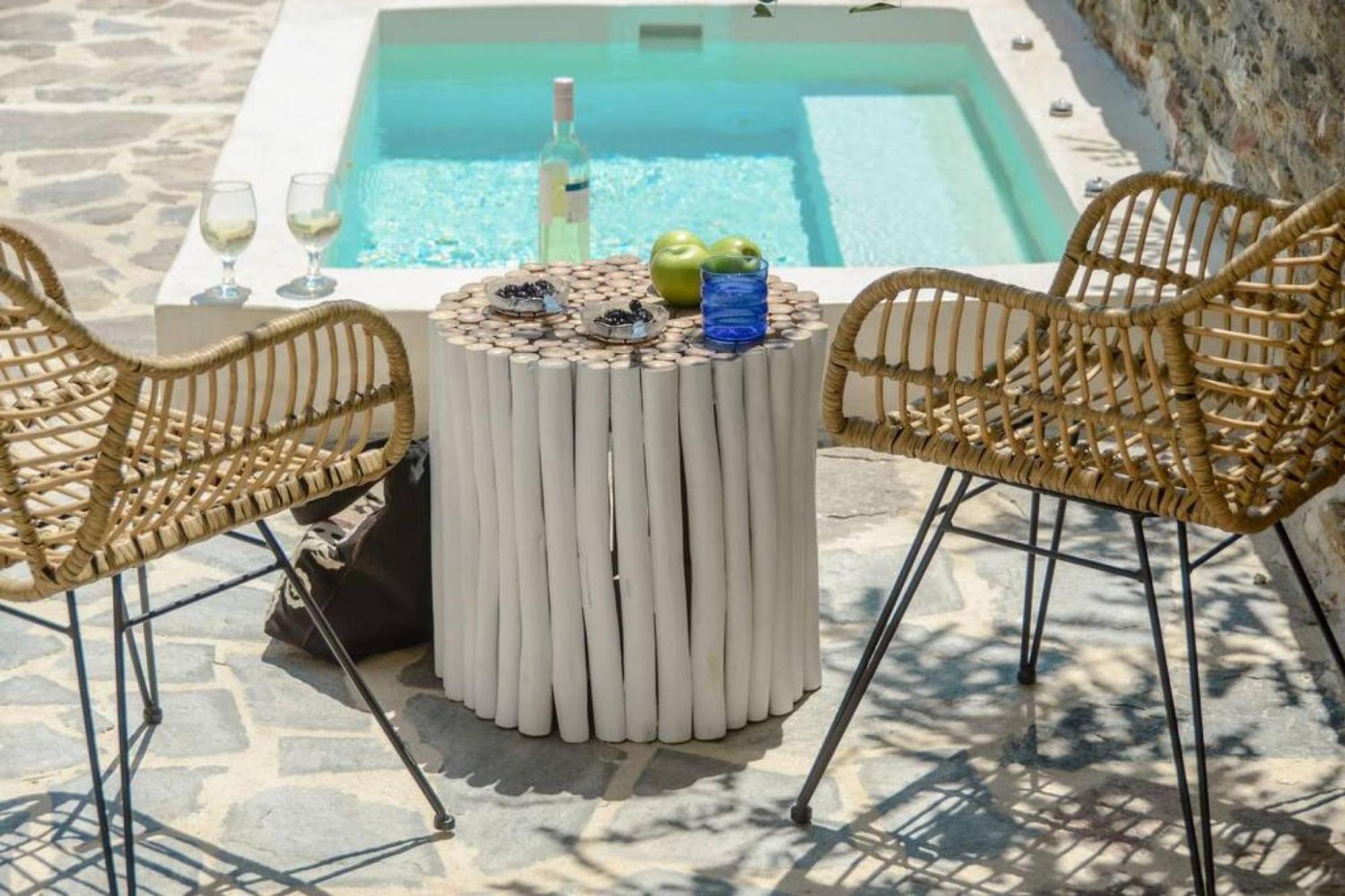 Villa Anthemion Naxos With Outdoor Jacuzzi Ano Sangrion Ngoại thất bức ảnh