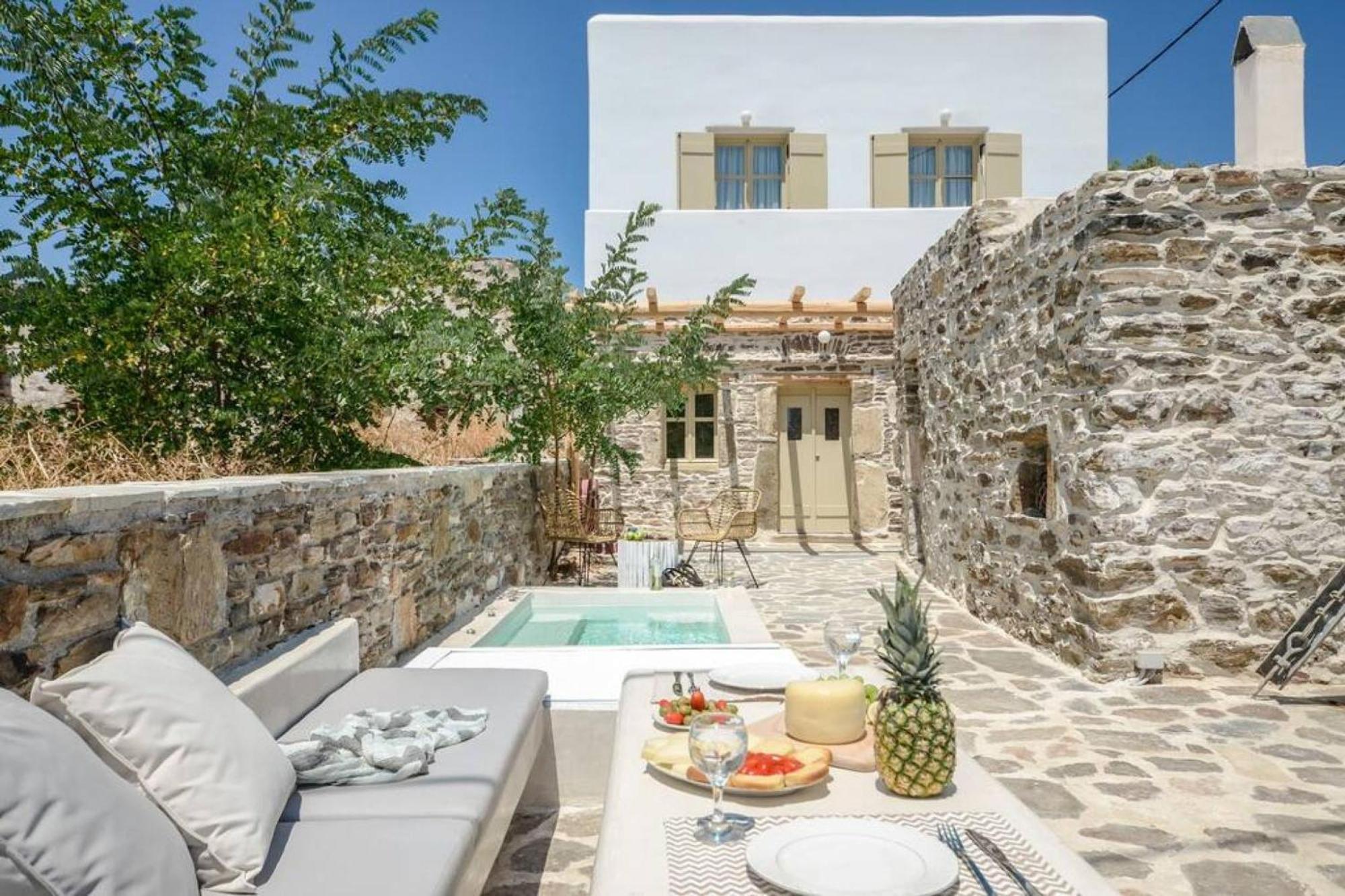 Villa Anthemion Naxos With Outdoor Jacuzzi Ano Sangrion Ngoại thất bức ảnh